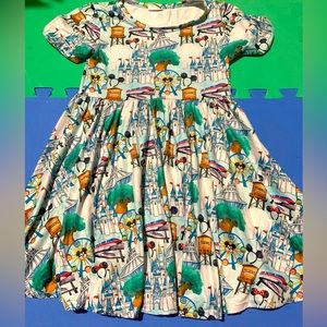 Cute Knit Size 4 Disney Pattern Dress with Mickey Ears and Cinderella Castles